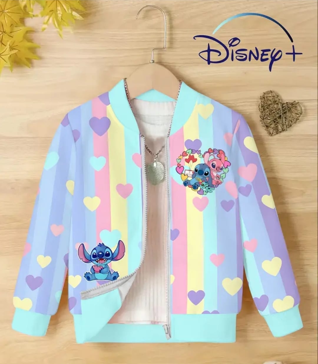 Kids Rainbow Lilo & Stitch Printed Jacket