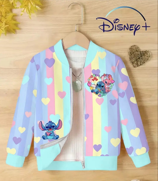 Kids Rainbow Lilo & Stitch Printed Jacket