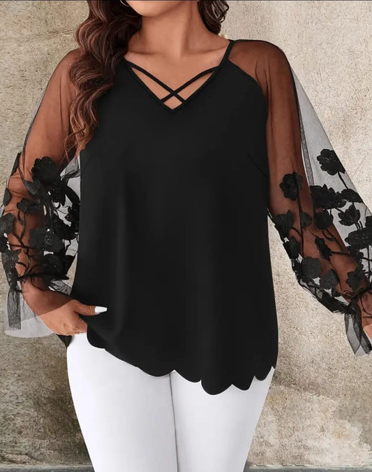 Women’s Black Lace Blouse